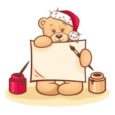 christmas teddy with sign N2
