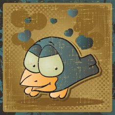 EPS 8 vintage background with vector bird N2