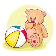 teddy baby with ball N2