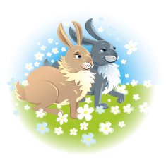 Two happy rabbits