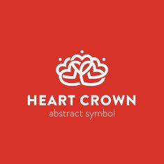 Abstract ornate heart crown symbol logo N2