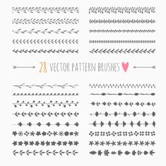 set of floral brushes