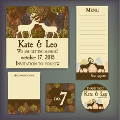 Wedding invitation Autumn leaves