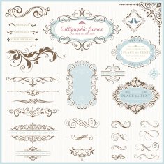 Ornate motifs and calligraphic design elements