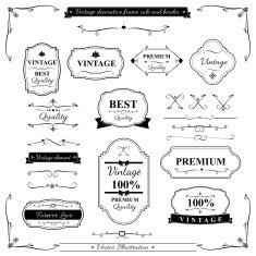 Collection of vintage frame border rule and design element 002