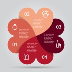 Modern heart infographics options banner N2