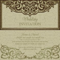 Baroque wedding invitation brown N3