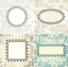 Set of vintage frames for seamless background N2