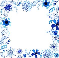 Watercolor floral frame illustration