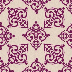 Vector seamless baroque damask luxury background N32