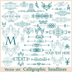 Vector set of vintage design elements N3