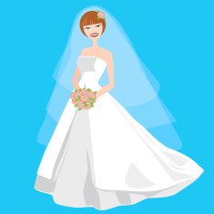 Happy Bride in Wedding Dress