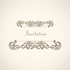 Invitation card with floral decoration N2