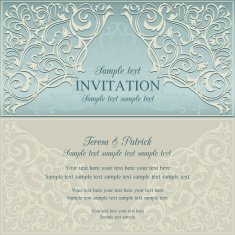 Orient invitation blue and beige