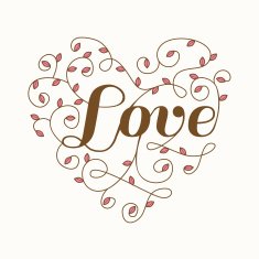 Floral Heart with Love Word - for Valentine's Day