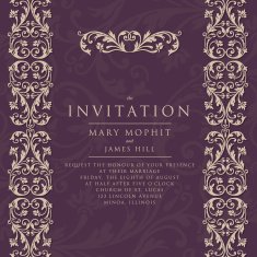 Invitation with a rich background in Renaissance style Template N5