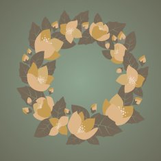 vintage floral wreath N2