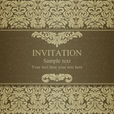Baroque invitation dull gold