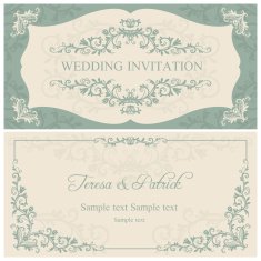 Baroque wedding invitation brown N4