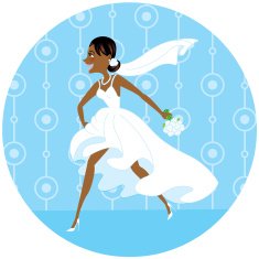 African American Bride Running