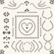 Vector decorative laurel wreaths and elements set N2