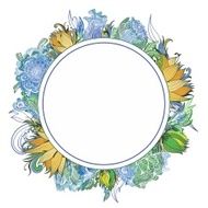 Summer Vector Floral Wreath N2