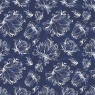 Vector Lily Outline Pattern N2