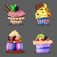 Cartoon cupcake Vector illustration