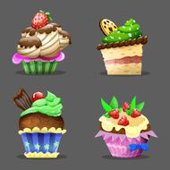 Cartoon cupcake Vector illustration N2