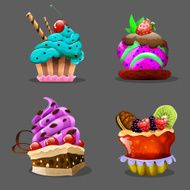 Cartoon cupcake Vector illustration N3