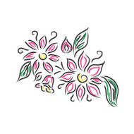 floral design stylized flowers vector illustration sketch doodle