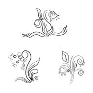 Sketch with flowers doodles vector illustration