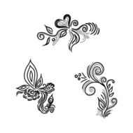 Sketch with flowers doodles vector illustration N2