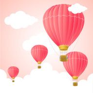 Pink Hot Air Card Vector