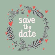 Save the date wedding invitation with flowers N2