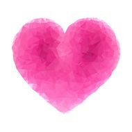 Heart polygon pink vector illustration N2