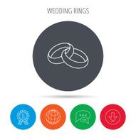 Wedding rings icon Bride and groom jewelery N8