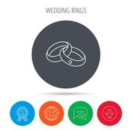 Wedding rings icon Bride and groom jewelery N9