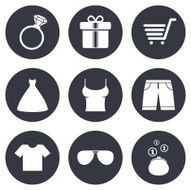 Clothes accessories icons Shopping signs N2