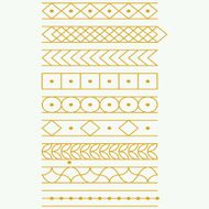 Gold tattoo Sticker borders vector N2