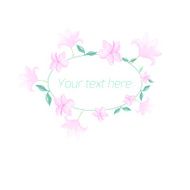 Watercolor floral oval frame pastel color N2