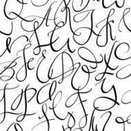 Handwritten pointed pen font seamless pattern N2