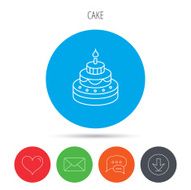 Cake icon Birthday delicious dessert sign N5