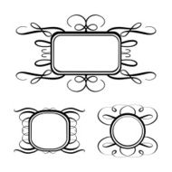 Vector calligraphy frames set