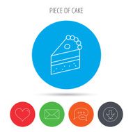 Piece of cake icon Sweet dessert sign N7