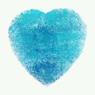 Watercolor blue heart vector element for your design N2