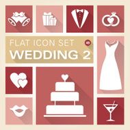 Flat icons Wedding