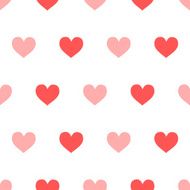 Red and pink hearts on white seamless pattern N2