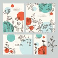 Vector set floral backgrounds hand drawn