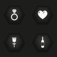 Vector modern love icons set